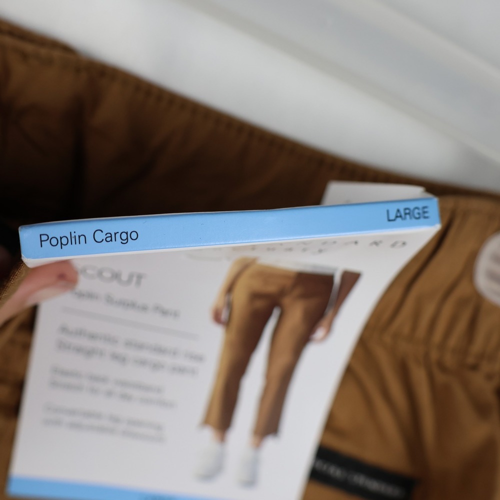 Social Standard Scout Poplin Surplus Pants Womens Large Caramel Cargo Drawcord - Picture 6 of 15